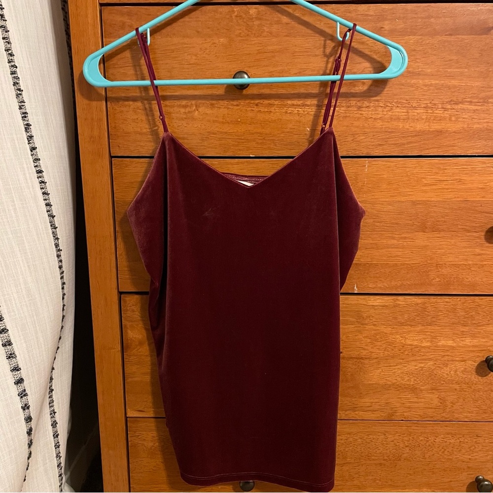 Pink velvet tank top